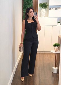 Conjunto colete e calça preto