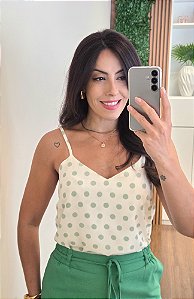 Regata alça poá verde