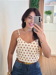 Regata alça poá mocha