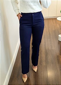 Calça Reta Alfaiataria Tradicional Marinho