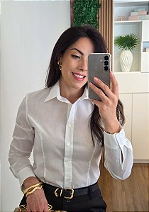 Camisa Tradicional Feminina Acinturada Manga Longa