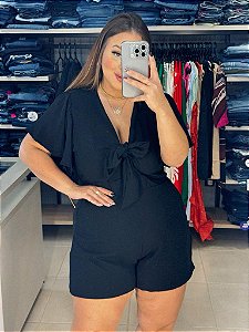 Conjunto Plus Size Shorts e Cropped Verão com Amarração 2023