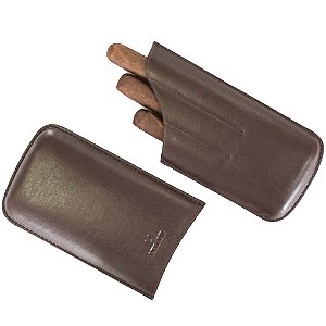 Porta-charuto/case couro p/ 03 Charutos Nerone Classy Marrom