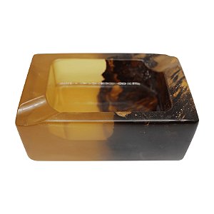 Cinzeiro de Madeira e Resina P/ 02 Charutos Marrom 8 x 13 cm