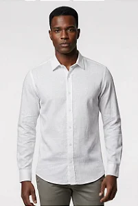 Camisa Elaborada Algodão com Linho