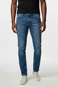 Calça Jeans Slim Used Esmerilhado