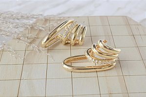 BRINCO EAR CUFF LISO ARO CRAVEJADO