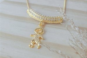 COLAR MÃE DE MENINO ANCÔRA CRAVEJADA