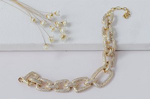 PULSEIRA ELO CRAVEJADO LUXO