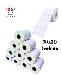 Etiqueta Adesiva Térmica 50x30 1 Coluna - 5 Milheiros