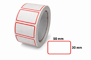Etiqueta Adesiva Modelo 7 Borda Vermelha 50x30