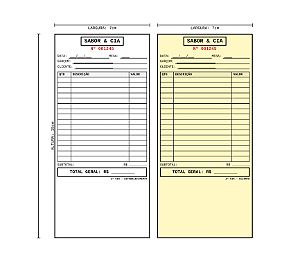 Comanda Personalizada 15x7cm Auto-Copiativa Numerada 50x2 vias