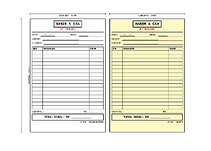 Comanda Personalizada 10x15cm Auto-Copiativa Numerada 50x2 vias