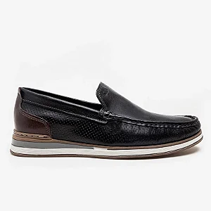 MOCASSIM FLOW PRETO/TABACO DEMOCRATA