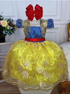 Vestido Branca de Neve Luxo Realeza