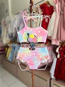 Maiô Tiedye Corações com Sorvete