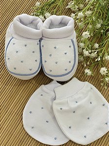 Pantufas Com Luvinha Poá Azul