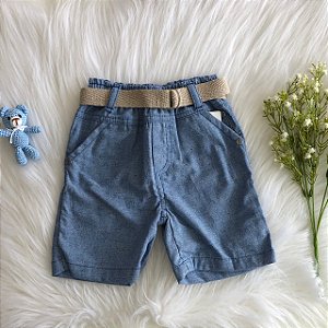 Bermuda Infantil Azul Jeans com cinto