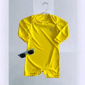 Macacão Bebe Proteção Solar Uv50 Amarelo