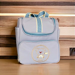 Mochila Urso Multifuncional Unissex Azul bebê