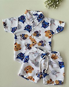 Conjunto Mauricinho Bolo Fofos Branco
