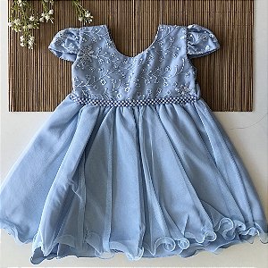 Vestido Baby Azul bebê de Renda
