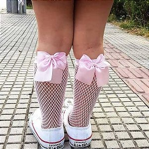 Meia Laço - Rosa