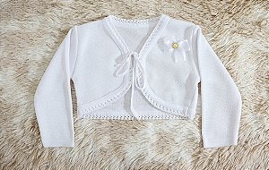 CASACO BOLERO DE LINHA LACINHO BRANCO