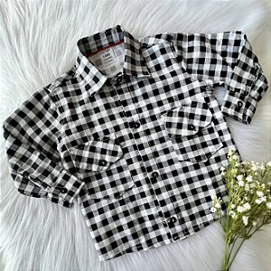 Camisa Xadrez Preta G M. Longa