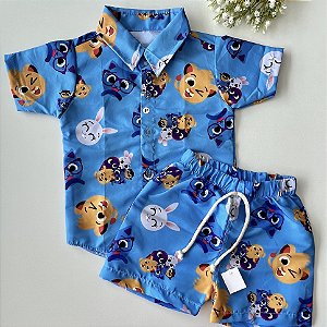 Conjunto Mauricinho Bolo Fofos Azul