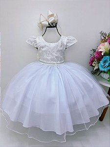 Vestido Infantil Off Saia Branca