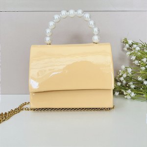 Bolsa Alça de Pérolas Bege
