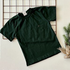 Camiseta Infantil Básica Verde Musgo