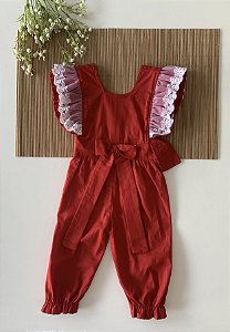 Macacão Longo Vermelho Luxo