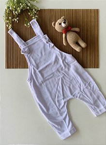 Jardineira Piquet Infantil Branca