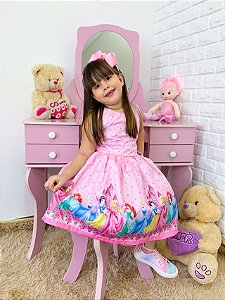 Vestido Temático Rodado Princesas