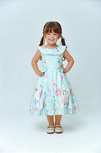 Vestido Infantil Verde Jardim Libélula