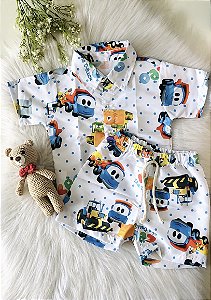 Conjunto Mauricinho Carros Branco
