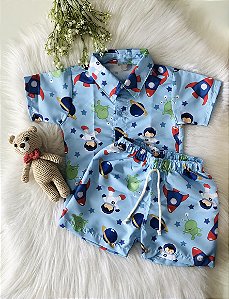 Conjunto Mauricinho Astronalta Azul