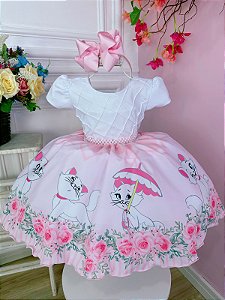 Vestido Infantil Temático Gatinha Marie