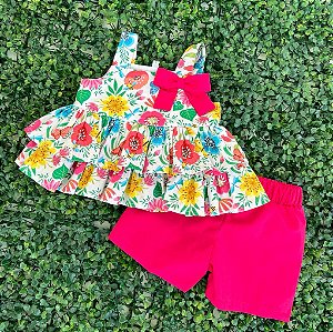 Conjunto Bata Floral Pink
