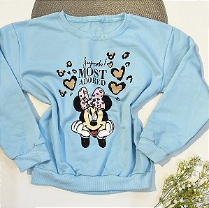 Casaco moletom Minnie Azul
