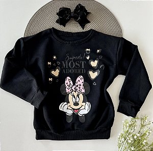 Casaco moletom Minnie Preto
