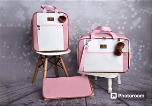 Kit Bolsa Maternidade com mochila Sonho Rosa com Marrom