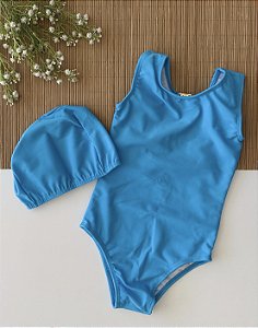Maiô Infantil com Touca Azul