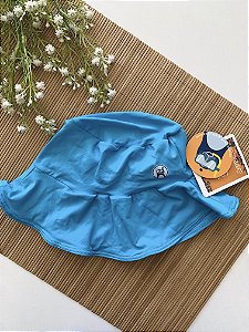 Chapéu Infantil com Proteção Solar Azul Bebê