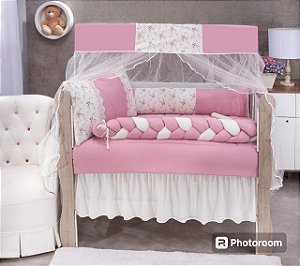 Kit Berço Algodão Doce Glamour Rose