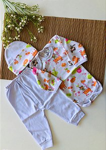 Conjunto Body Calça e Touca RN Pássaros