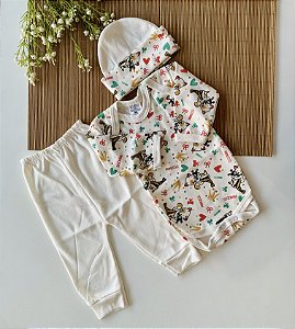 Conjunto Body Calça e Touca RN Gatinha Princess