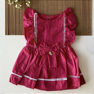 Vestido Fátima Ponto Palito Pink